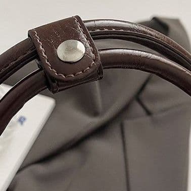 ミニバッグ 合成皮革ボストン型チャーム付きミニバッグ