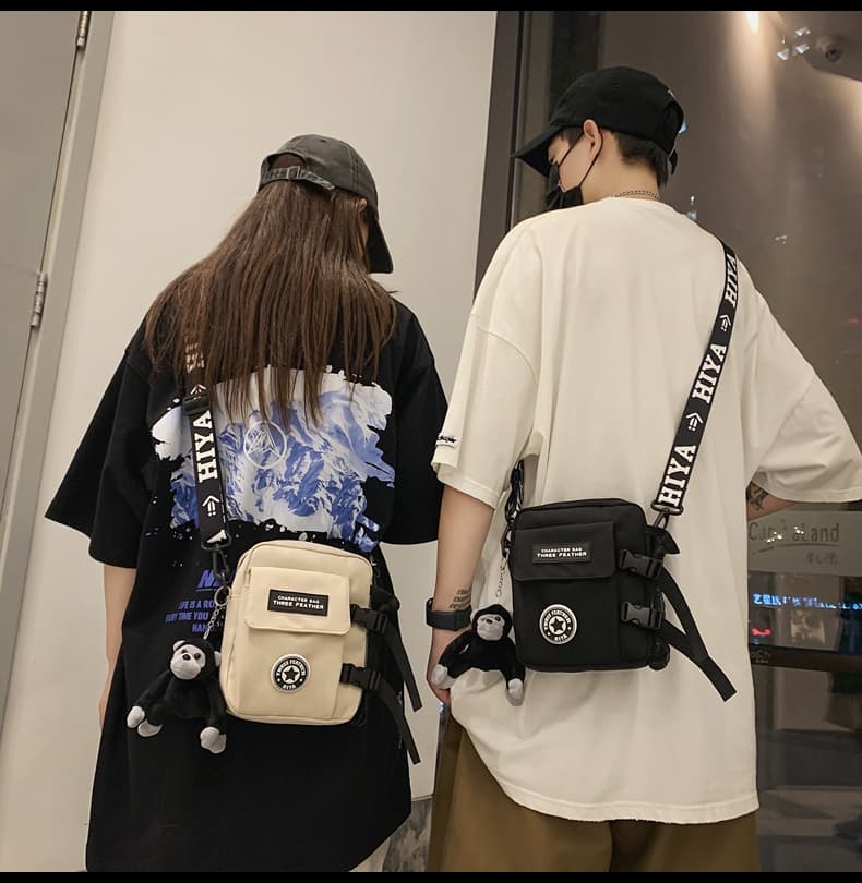 ミニバッグ ストリート系マルチポケットミニバッグ