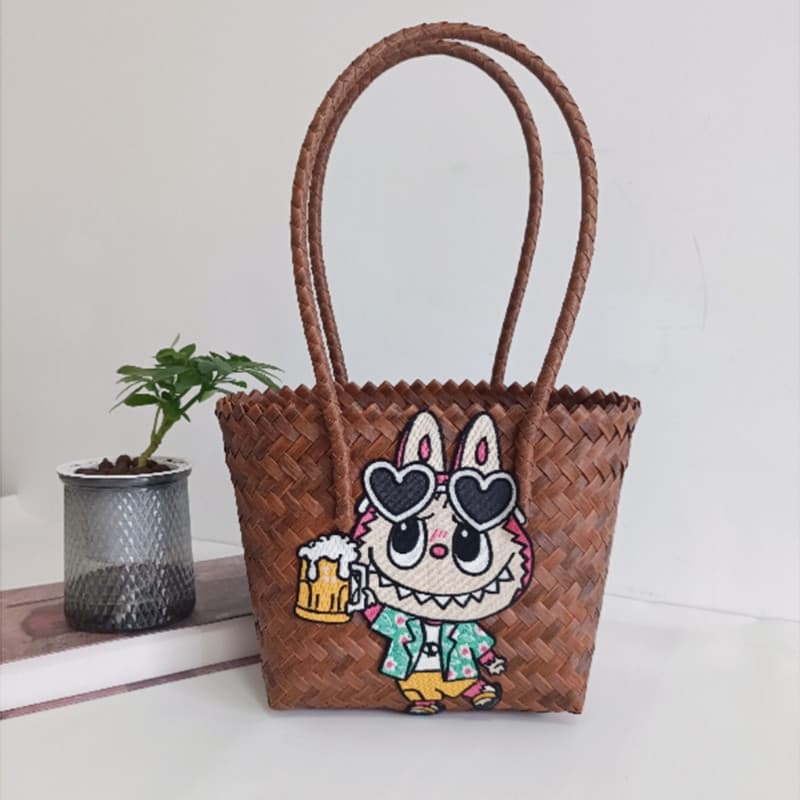 ミニバッグ 手編み風かごキャラクターミニバッグ