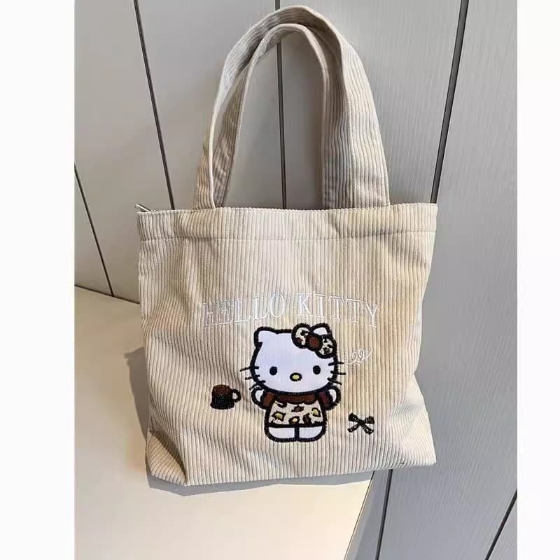ミニバッグ ミニバッグ 猫キャラ刺繍コーデュロイミニトート
