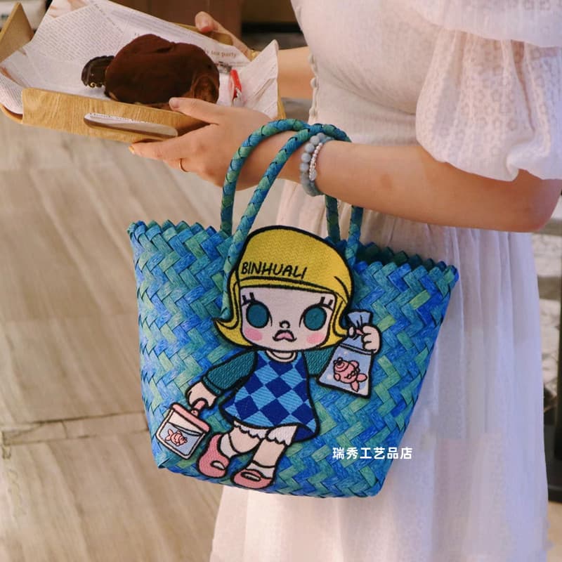 ミニバッグ 手編み風かごキャラクターミニバッグ