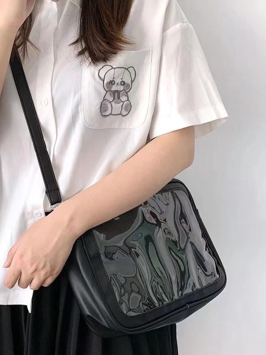 ミニバッグ イラスト透明ポケットミニバッグ