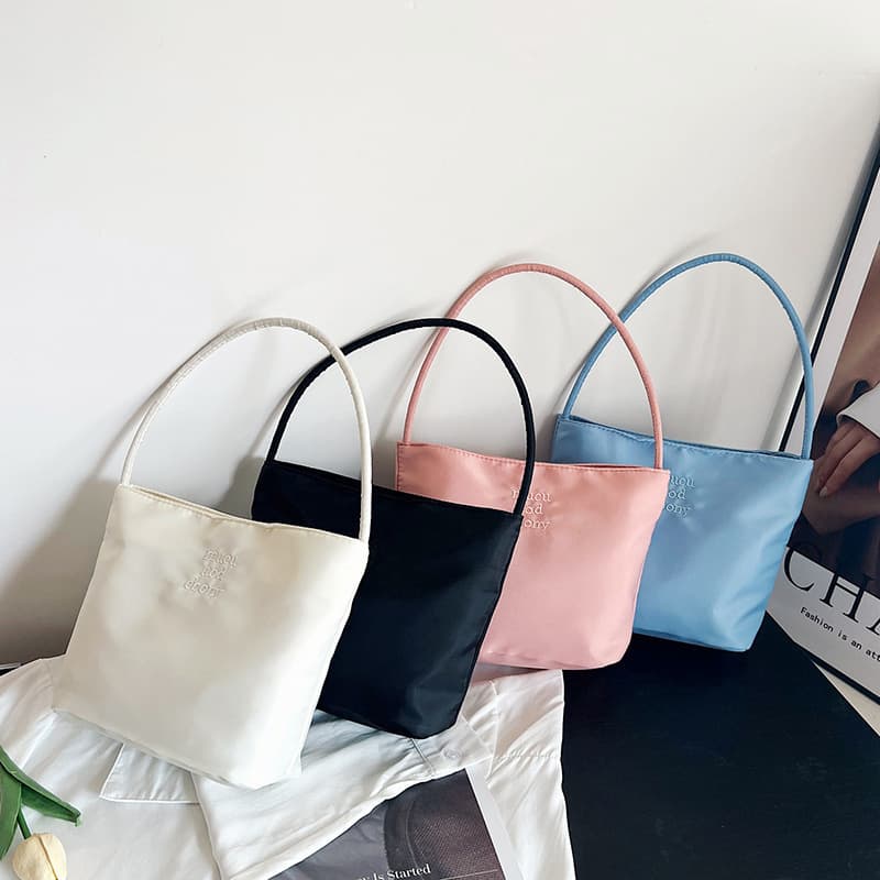 ミニバッグ ミニバッグ シンプル刺繍ミニトートバッグ