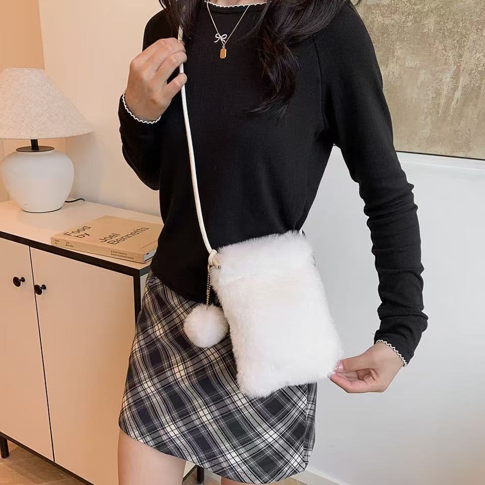 ミニバッグ ふわもこファー ミニショルダーバッグ