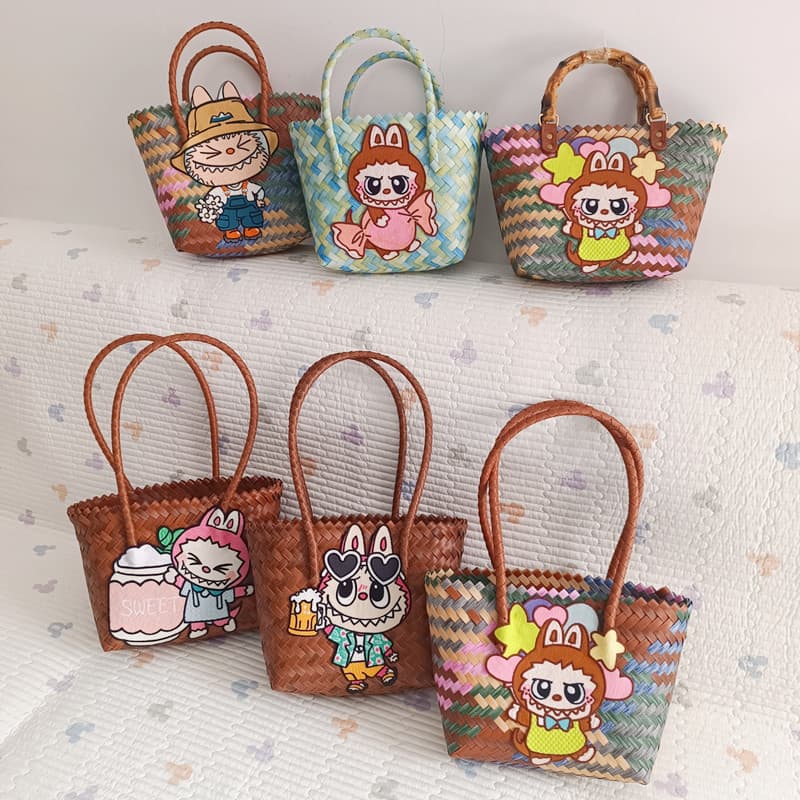 ミニバッグ 手編み風かごキャラクターミニバッグ