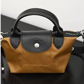 ミニバッグ 上品バイカラーハンドル折りたたみミニバッグ