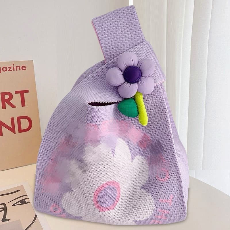 ミニバッグ お花モチーフ三角ミニバッグ
