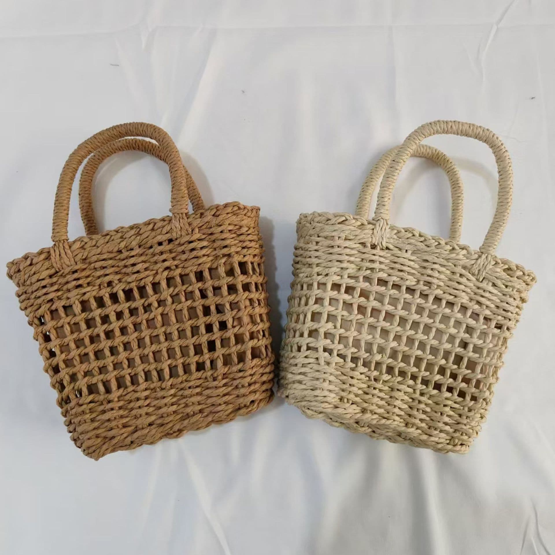 ミニバッグ ミニバッグ ナチュラル編み込みミニかごバッグ