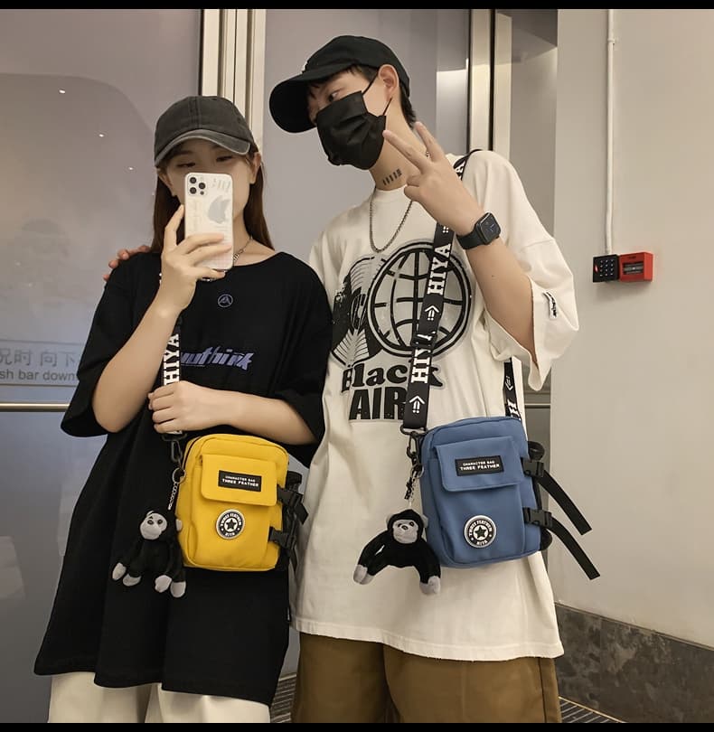 ミニバッグ ストリート系マルチポケットミニバッグ