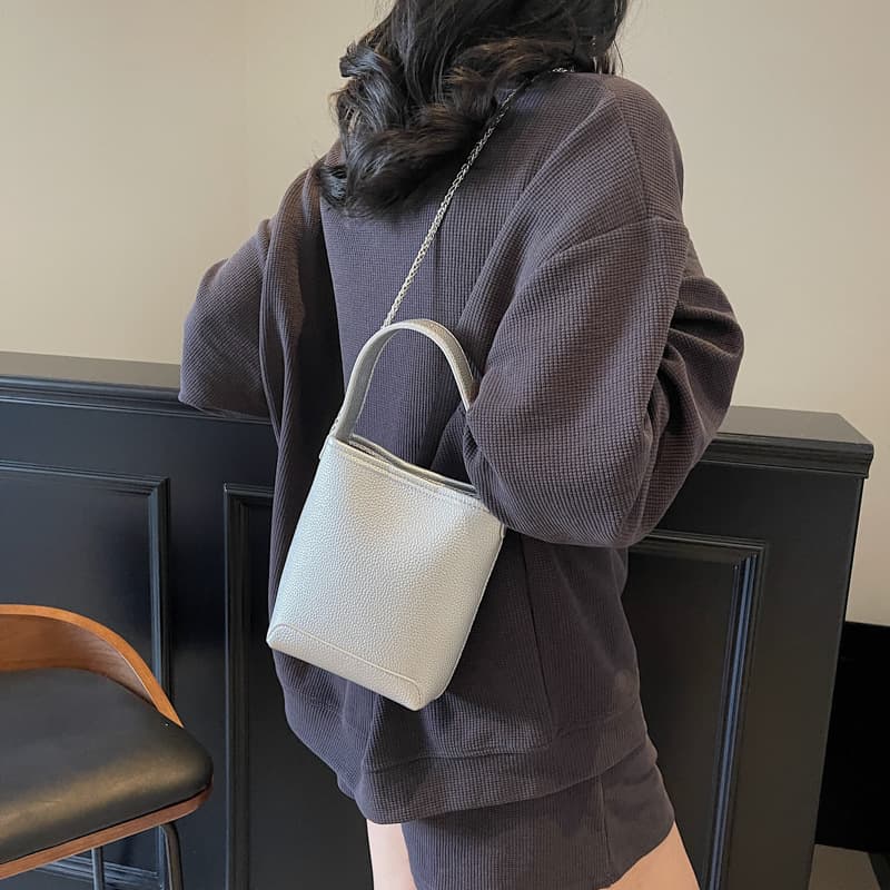 ミニバッグ ミニバッグ 筒型ハンドル付きミニバケットバッグ