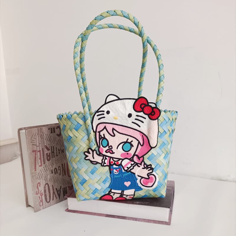 ミニバッグ 手編み風かごキャラクターミニバッグ
