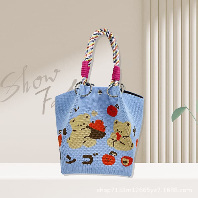 ミニバッグ くまさん刺繍ミニトートバッグ